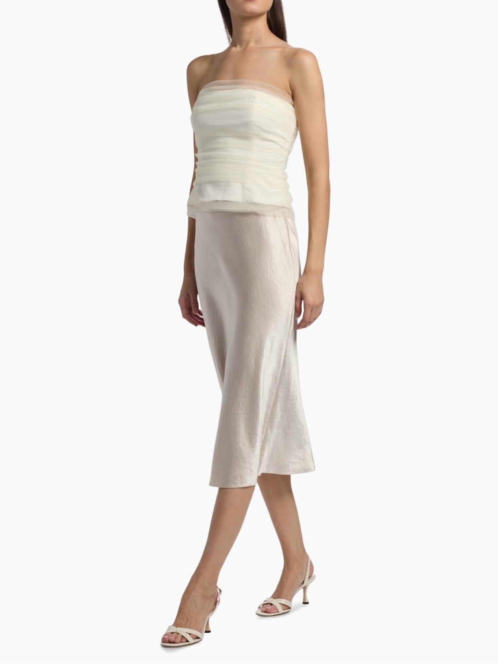 Reformation Beau Gathered Strapless Top - Ivory - Picture 6 of 10